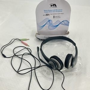 Cyber Acoustics Stereo Headset with Microphone, Black